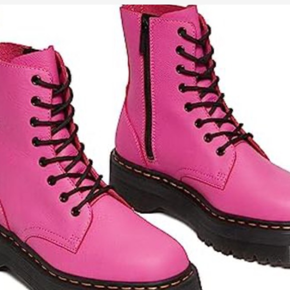 Pink Doc Martens Combat Boots - Picture 3 of 3